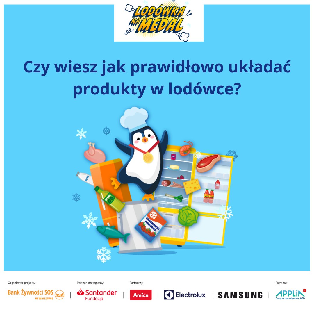 applia_pl's tweet photo. Z połączenia naszych mocy powstała #LodowkaNaMedal! @BZ_SOS #FundacjaSantander @AmicaGroup @Electrolux @SamsungPolska @applia_pl Wspólnie pokażemy jak układać produkty w lodówce, aby dłużej zachowały świeżość.
Sprawdźcie grę na ➡️https://t.co/pUDiOEbzHE
#foodwaste #AGD #applia https://t.co/CESD1g6syV