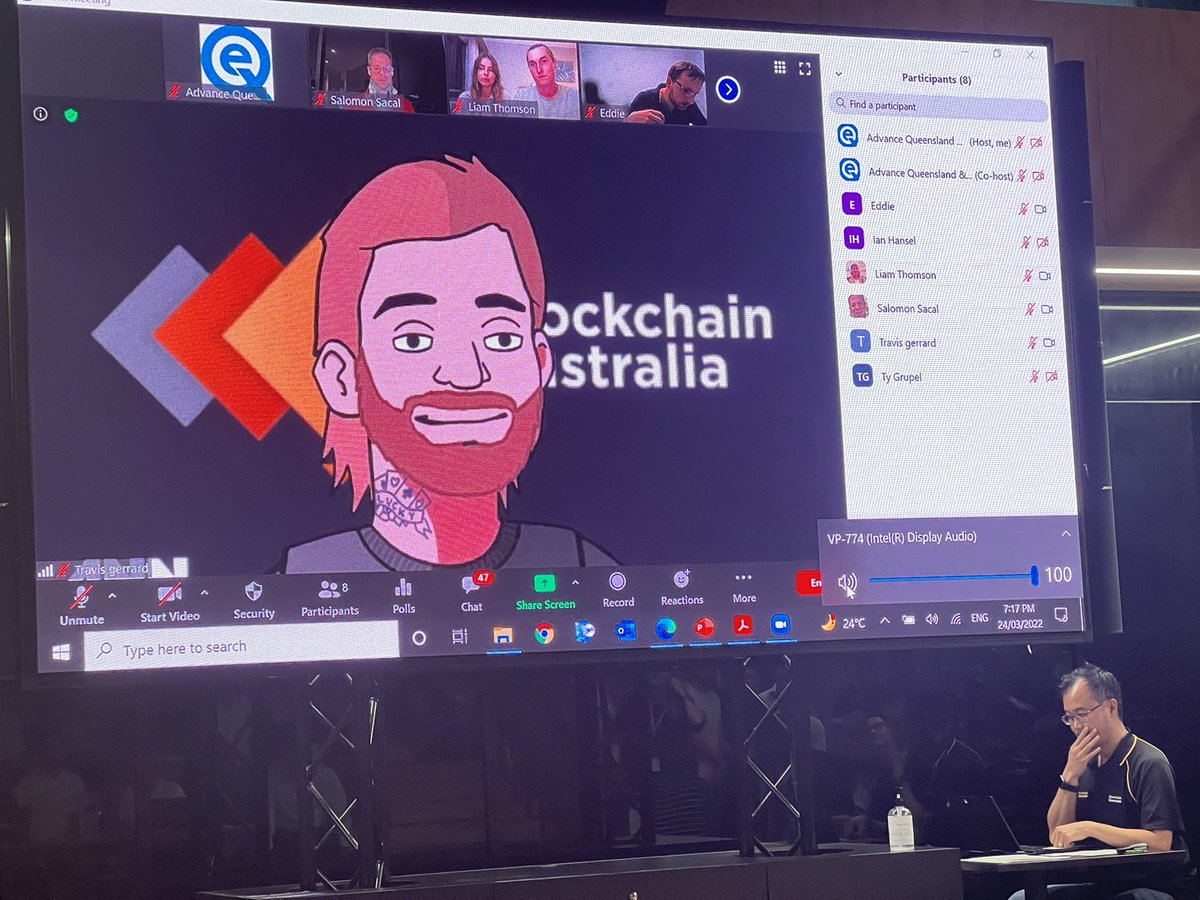 darrenrogan's tweet photo. @travydoteth give a pitch on the big screen for @AusNFTNetwork to a packed house #NFT #NFTANN https://t.co/XADhyvnV3l