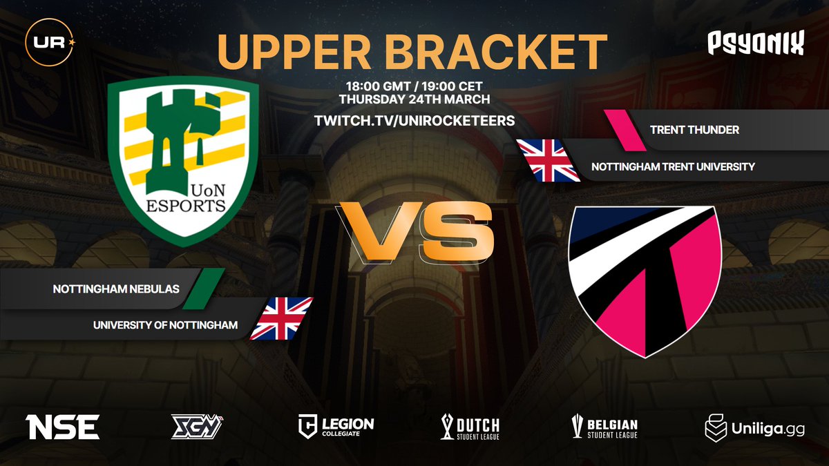 NTU Esports (@ntu_esports) on Twitter photo It's a big one tonight!
A nottingham varsity with a twist, taking place at the European level. A win for us will guarantee a top 16 finish in the <a href="/UniRocketeers/">UniRocketeers</a>
European University Rocketeers Championship!
twitch.tv/UniRocketeers @ 6pm tonight! It's a big one tonight!
A nottingham varsity with a twist, taking place at the European level. A win for us will guarantee a top 16 finish in the <a href="/UniRocketeers/">UniRocketeers</a>
European University Rocketeers Championship!
twitch.tv/UniRocketeers @ 6pm tonight!