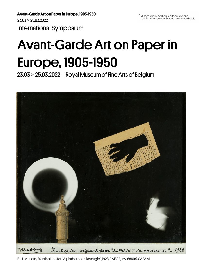 PollyLeritae's tweet photo. »Avant-Garde on Paper in Europe, 1905-195« #BePAPERsymposium continues today @FineArtsBelgium 🇧🇪.

#BePAPERProject https://t.co/JMnGPCgzPX