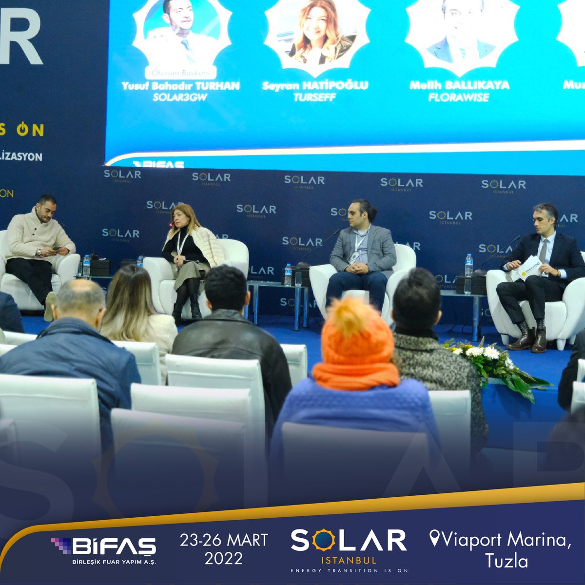 SolarIstanbul's tweet image. Solar İstanbul Güneş Enerjisi,Enerji Depolama,Elektrikli Ulaşım ve Dijitalleşme Fuarı ve Konferansları 2. Günü ile devam ediyor.‘Solarda yeni iş modelleri‘ başlığı altında oturum, Yusuf Bahadır Turhan başkanlığında,Mustafa Daldal,Seyran Hatipoğlu ve Melih Ballıkaya ile yapıldı.