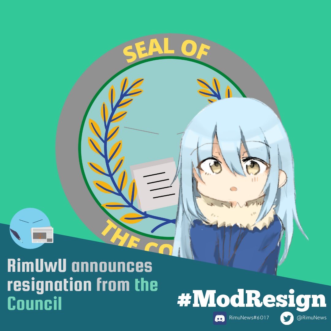 RimuNews's tweet photo. @PRimuwu resigns from the Council as a Moderator saying "I am in no position to continue rendering services and do not wish to retain my seat in the council".
#SSSG #RimuNews https://t.co/n4rMeFX9oI