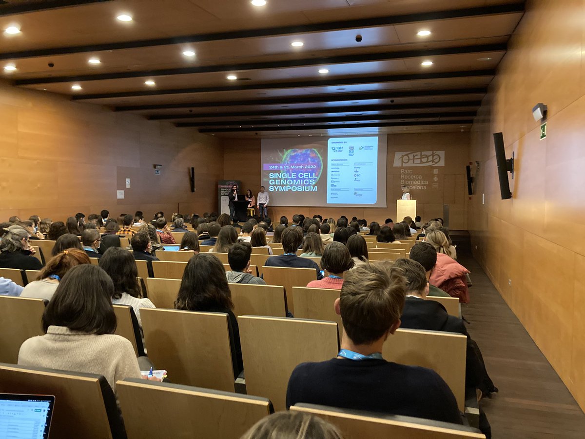 miquelparisd's tweet photo. 🧬 @the_prbb's Auditorium full for the first #SingleCell Genomics Symposium organised by @CRGenomica, @IRBBarcelona and @CarrerasIJC.

The event will bring together local single cell network and international experts to foster new research alliances.

#SingleCellBCN https://t.co/EmFjsNDOuN