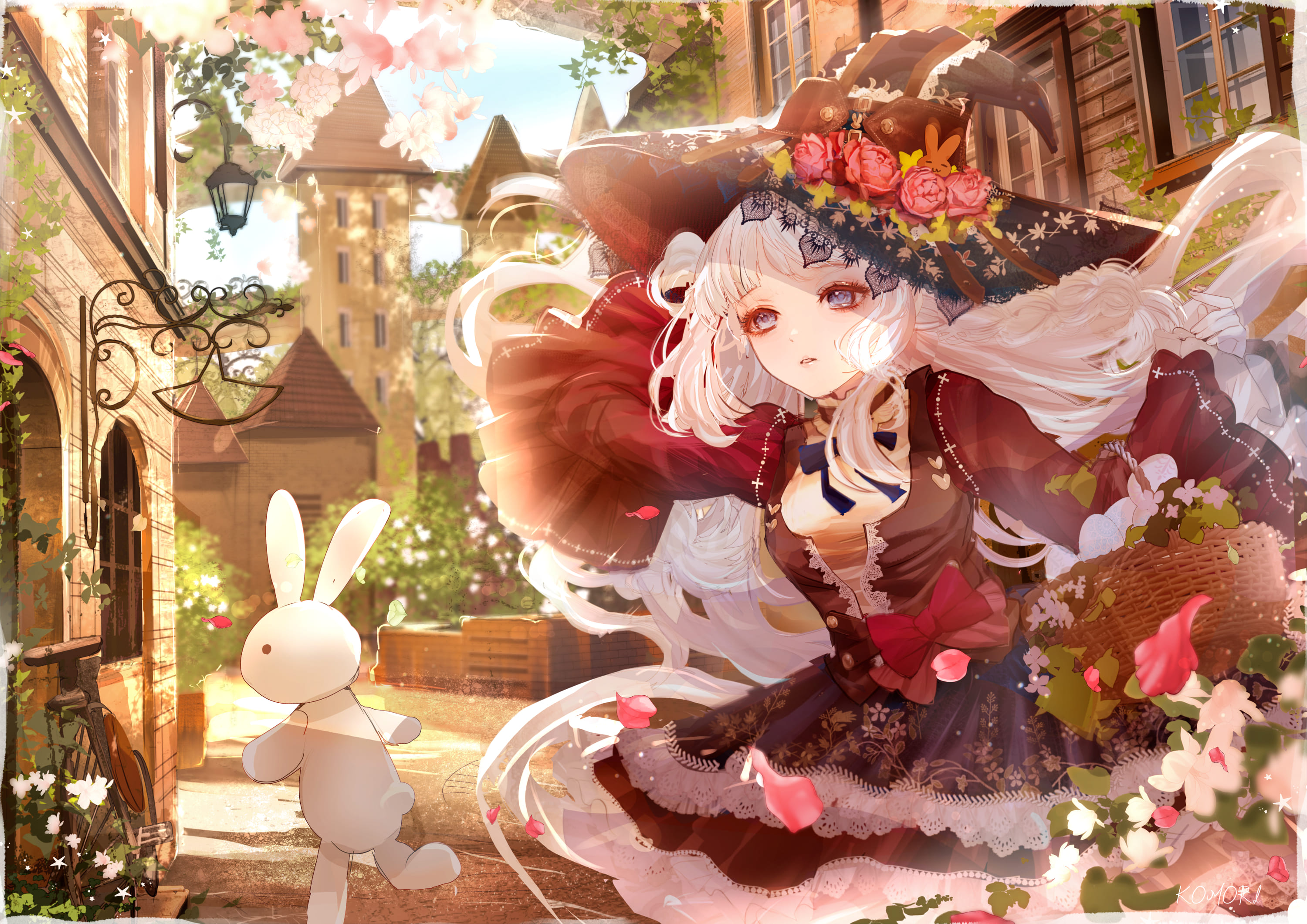 こもりひっき ローソンブロマイド発売中です イースターうさぎを追いかけて 春のやってきた魔法の町で イースターエッグのかごを抱えた 魔女の女の子イラストです オリジナル 創作 イラスト基地 T Co T3wmvwfzju Twitter