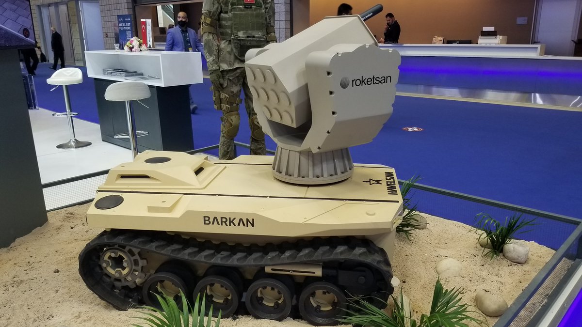 Turkish Havelsan BARKAN UGV with Roketsan rocket launcher on display at DIMDEX
#robotics #ugv #unmanned #uncrewed #qatar #Turkey #unmannedvehicles