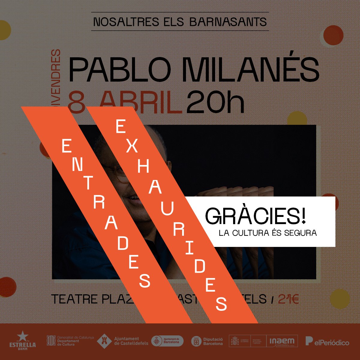 #DiasDeLuz de <a href="/pmilanesoficial/">Pablo Milanés</a> arriba el 8 d'abril al Teatre Plaza de Castelldefels amb les entrades exhaurides

🎤Un concert antològic i íntim amb noves cançons reflexions sobre l’amor i la pandèmia

🚏 PROPERA PARADA 
🗓️ 10/04
📍 <a href="/La_Rambleta/">Rambleta</a> de VLC

ℹ️ barnasants.com/esdeveniments/…