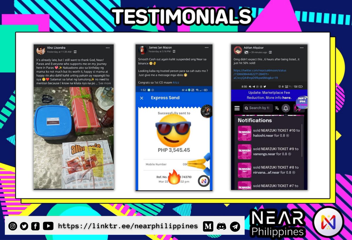 These NEAR Fams are making a change in their lives through <a href="/NEARProtocol/">NEAR Protocol</a> and its platforms.

Their dreams are too big and so they started small. Step-by-step they will create an impact in the #NEARverse.

Let's celebrate their wins! 🥳🥳👏👏

#NEAR #nearNFTs #testimonial