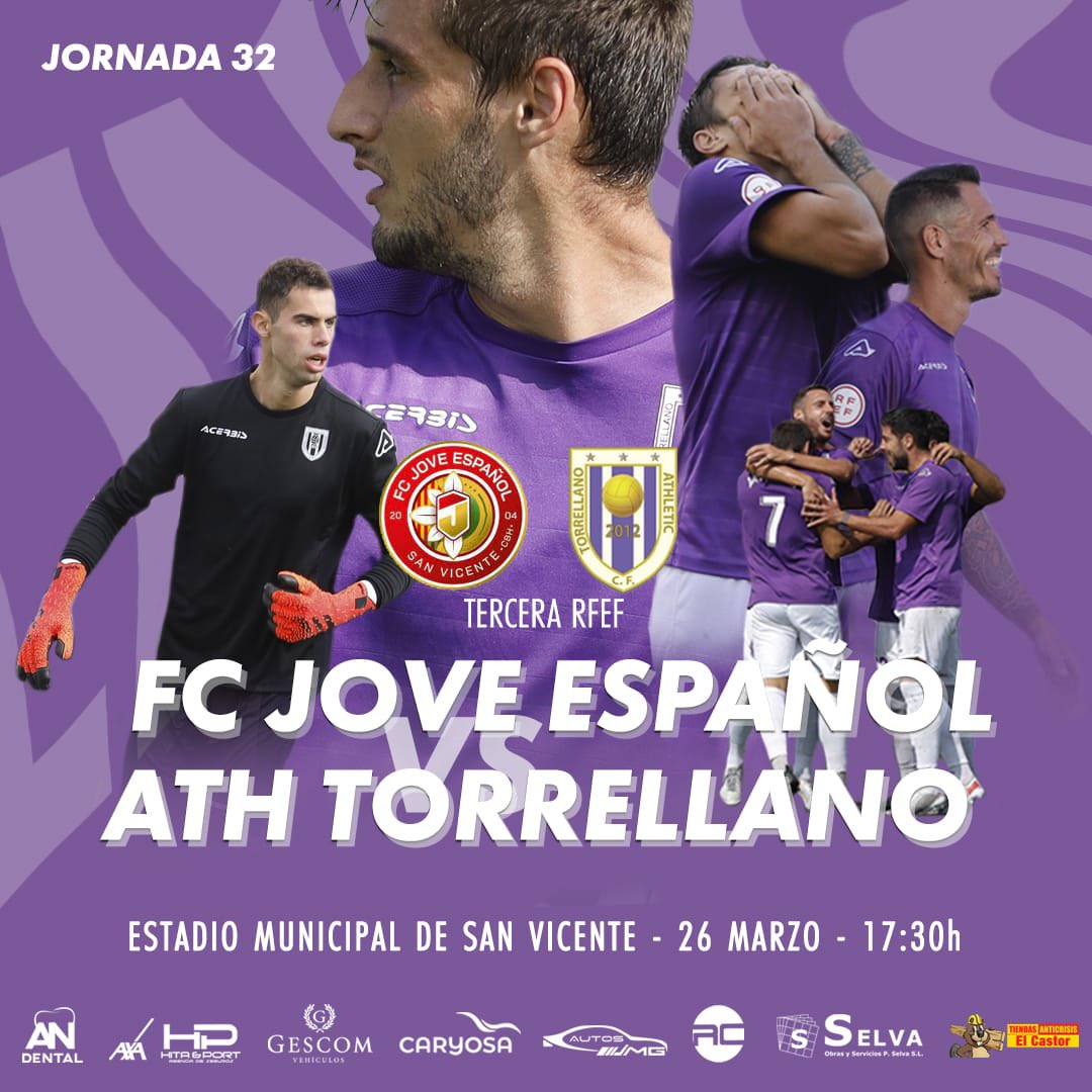 actorrellano's tweet photo. ⚔️ 𝐉𝐎𝐑𝐍𝐀𝐃𝐀 32

🆚 @jovesanvicente 
🏟 Estadio Mpal de San Vicente 
📆 Sábado 26 de marzo 
⏰17:30h.

#𝐔𝐧𝐢𝐝𝗼𝐬𝐏𝗼𝐫𝐔𝐧𝐄𝐬𝐜𝐮𝐝𝗼
#𝐀𝐮𝐩𝐚𝐓𝗼𝐫𝐫𝐞𝐥𝐥𝐚𝐧𝗼

🤍💜

#AthleticTorrellano #UnidosPorUnEscudo #JoveSanVicente https://t.co/5zfQXtDMNE