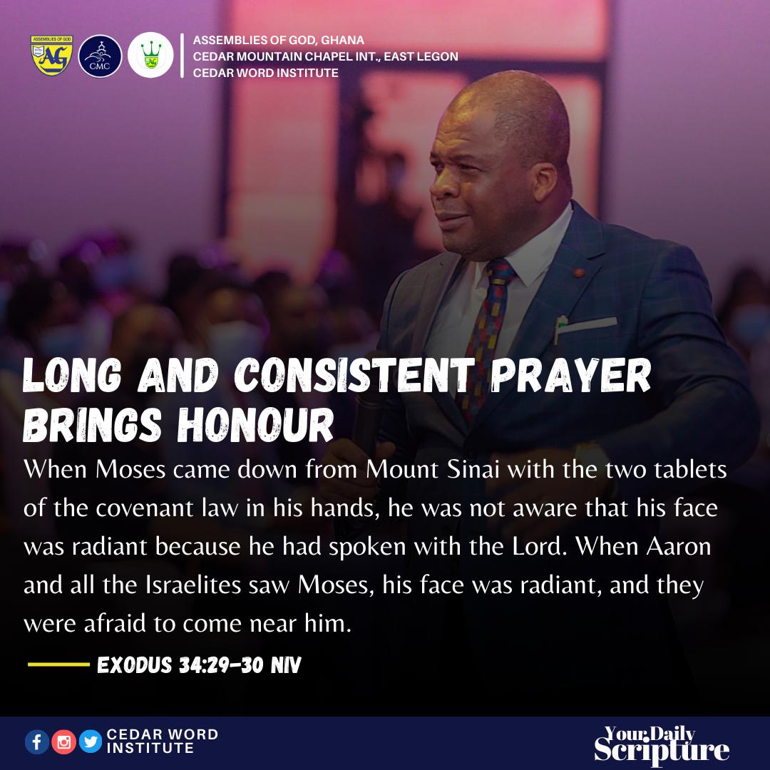 Staying in the place of prayer brings us unusual honour. God listens to our every request and honours them. We are satisfied in the place of prayer. As we pour out ourselves to Him, God also fills us up. Let's therefore not get weary of praying!! 
#YourDailyScripture
#YearOfGlory