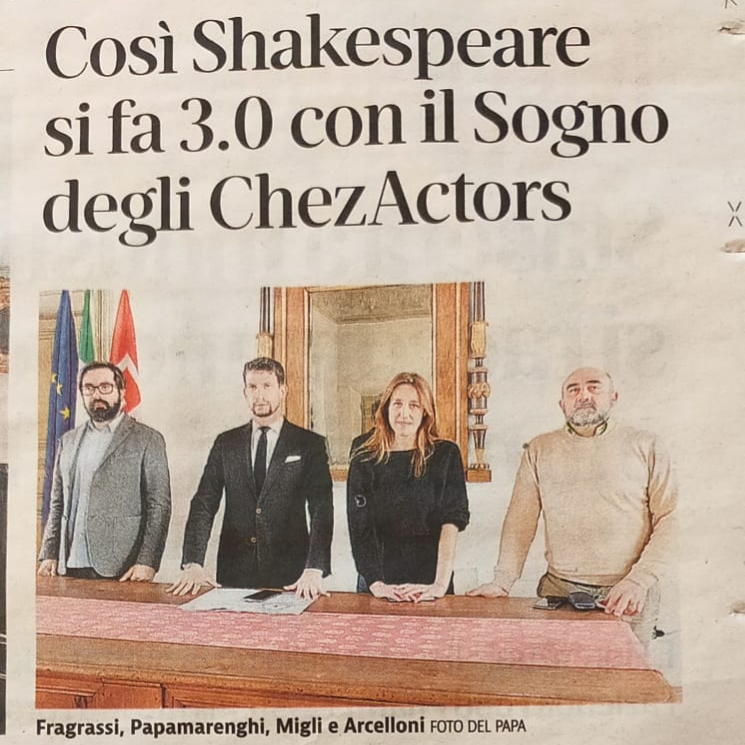 Ci siamo quasi, la prossima settimana alla Cappella Ducale di Palazzo Farnese il primo progetto di residenza del Teatro Trieste 34diventa spettacolo con "Sogno 3.0" di ChezActors