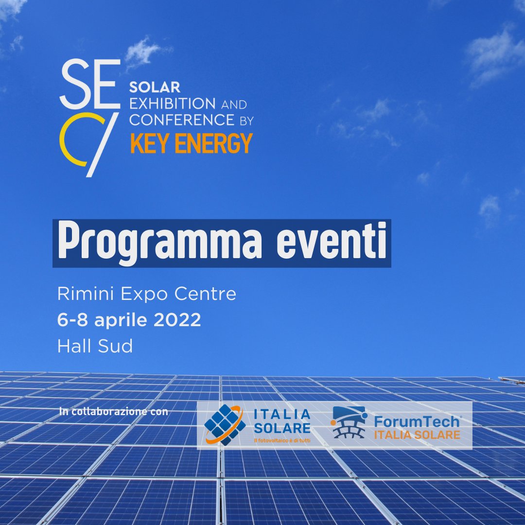 KeyEnergyit's tweet photo. ☀️ Solar Exhibition &amp; Conference è alle porte!
Scopri gli eventi 👉🏻 https://t.co/qIWgdL3WI4
Dal 6 all’8 aprile, tutti i protagonisti dell’industria del #solare e delle sue filiere si incontreranno a Rimini.

In contemporanea e in collaborazione con il FORUMTECH @italia_solare https://t.co/vsNuVBVvzi