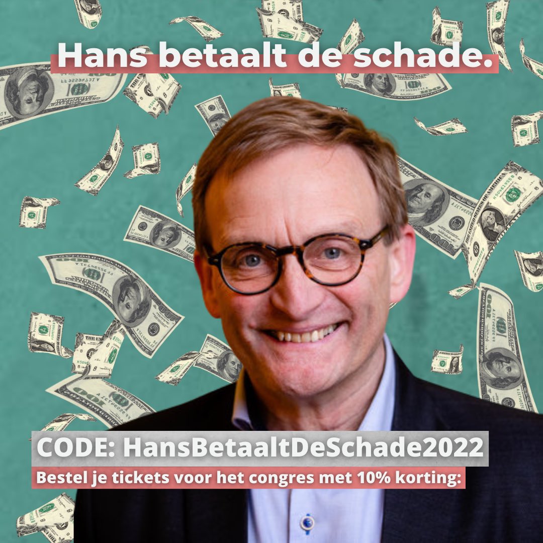 Omdat de nieuwe basisbeurs 10% minder waard is dan de vorige, beginnen we als CDJA uit plaatsvervangende schaamte maar alvast met compenseren. Koop je tickets voor het CDJA lustrum congres op 8/9 april met 10% korting met de code: HansBetaaltDeSchade2022