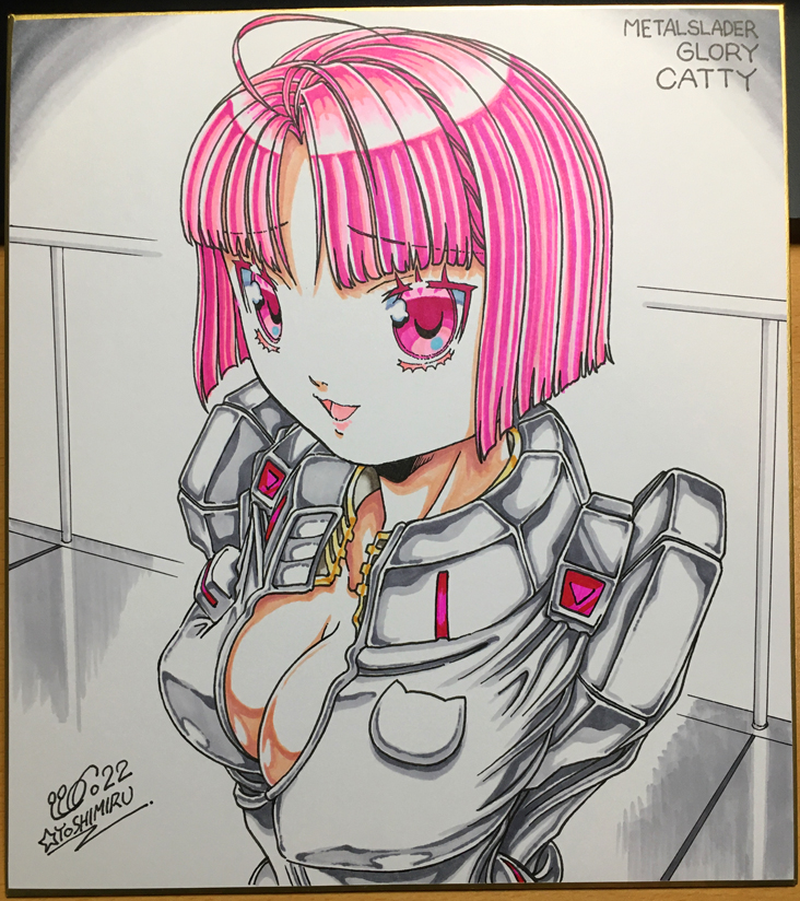 Mc_Berrys's tweet photo. 【新商品追加！】BOOTHに直筆イラスト色紙を追加しました！今回は“熱～い説得に思わず困り笑いするキャティ”です。キャティさんファンの方は是非ゲットして下さいね！→https://t.co/xbC3cbcZmK   　　#メタルスレイダーグローリー #MetalSladerGlory #レトロゲーム #任天堂 #WiiU #nes #色紙 https://t.co/6Hvipa7MYa