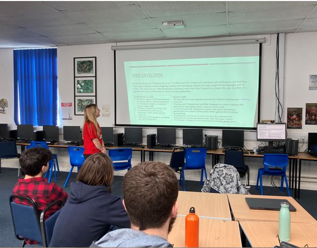 PiggottCS's tweet photo. Our year 12 computer scientists presenting their research and findings on careers in the Software/ IT /Tech industry. Some great presentations. https://t.co/DEeeFNHbjL