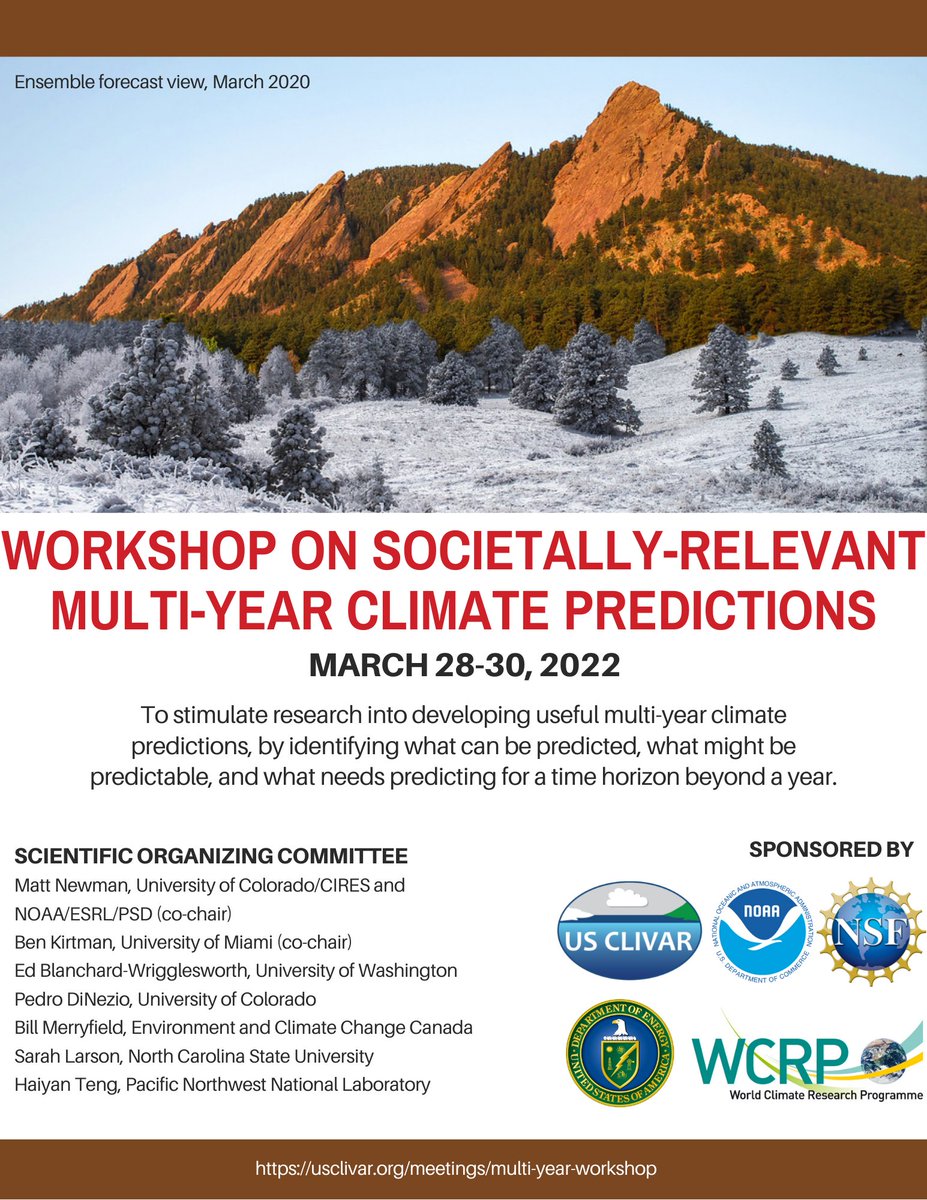 USCLIVAR's tweet photo. Final day to register for the Multi-Year Workshop! This hybrid event will be held next week (March 28-30) in Boulder, CO and online.

Communication materials will go out tomorrow to all registered participants.
https://t.co/zgc6jM6qlj https://t.co/kggV0Gr33Y