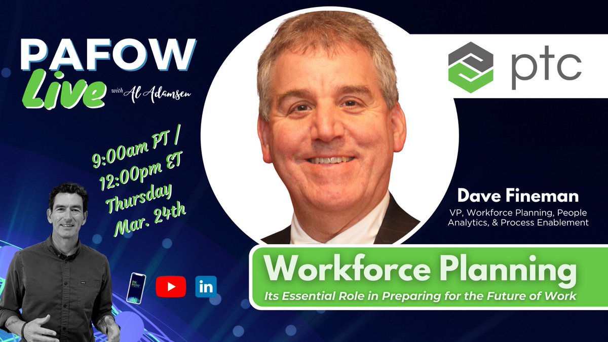 Livelihoodio's tweet photo. 9:00am PT today, 3/24, Dave Fineman shares the unique value of Workforce Planning in preparing orgs for both short and long-term futures. Join PAFOW Live w/ @aladamsen on LinkedIn Live: https://t.co/mAGdftwNFW or here on Twitter. #futureofwork #workforceplanning #pafow @DRFineman https://t.co/AzQPC0gpDV