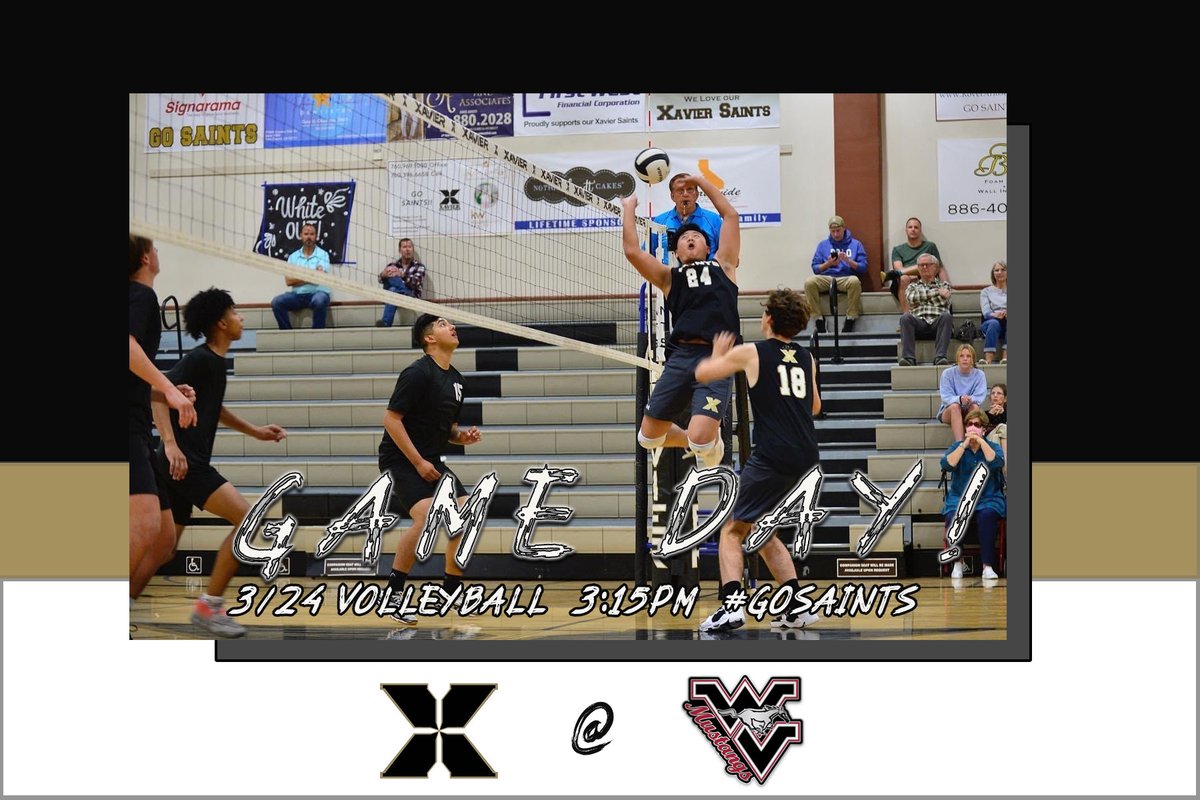 XCPAthletics's tweet photo. It’s 🚨GAME DAY🚨 our boys volleyball team heads to West Valley for a league match up! Good Luck boys! #GoSaints #TheGoldStandard @XCPHSboysVB https://t.co/M3V9ndStk3