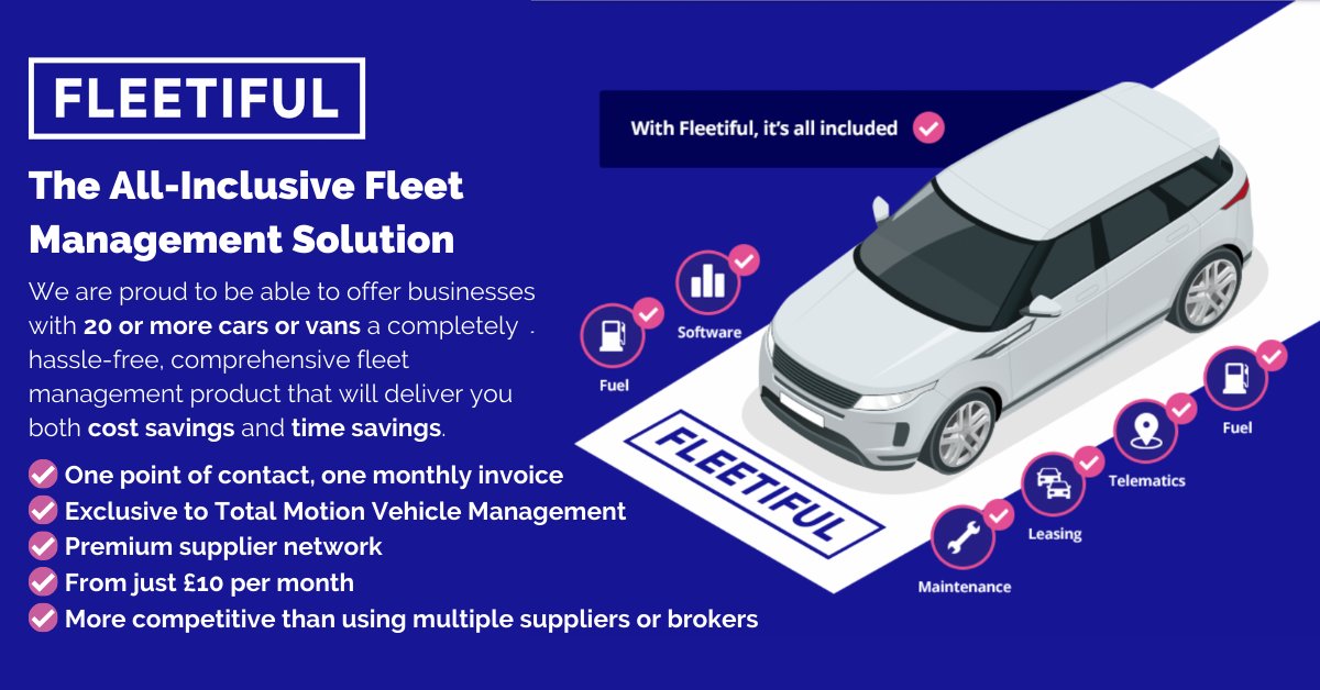 TotalMotionUK's tweet photo. Introducing #Fleetiful; our BRAND NEW, innovative, all-inclusive #FleetManagement solution helping businesses with 20 or more vehicles save both time and money!
Get in touch today to find out more.
π https://t.co/HMePGbDW99
π§ enquiries@totalmotion.co.uk
βοΈ 0116 248 8160 https://t.co/CbBcI7Sck1