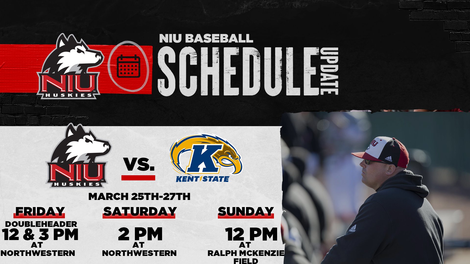 NIU Huskie Athletics on Twitter ".NIU_Baseball Adjusts Schedule For