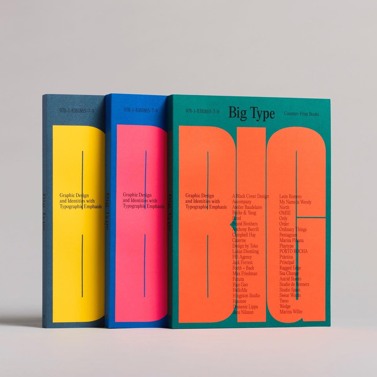 Counterprint's tweet photo. We’re releasing a new book today… ‘Big Type’ explores graphic design and identity work where the emphasis is on type… the bigger the better! https://t.co/iZCFcRHtmt https://t.co/9d8pJHJFuC
