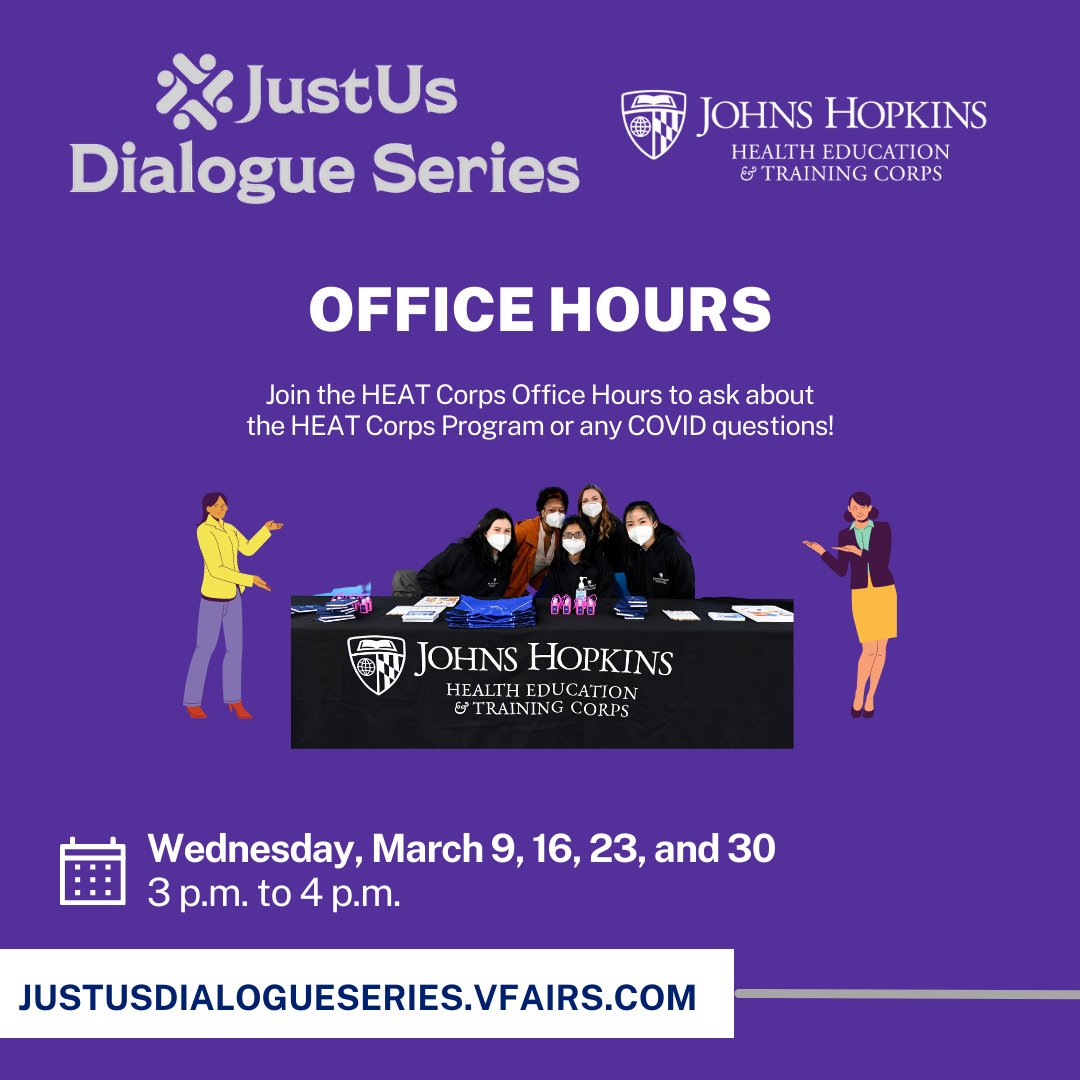 Every Wednesday this month, we'll be hosting Office Hours as part of the Just Us Dialogue Series! Come ask us anything! Register at bit.ly/JustUsRegistra…