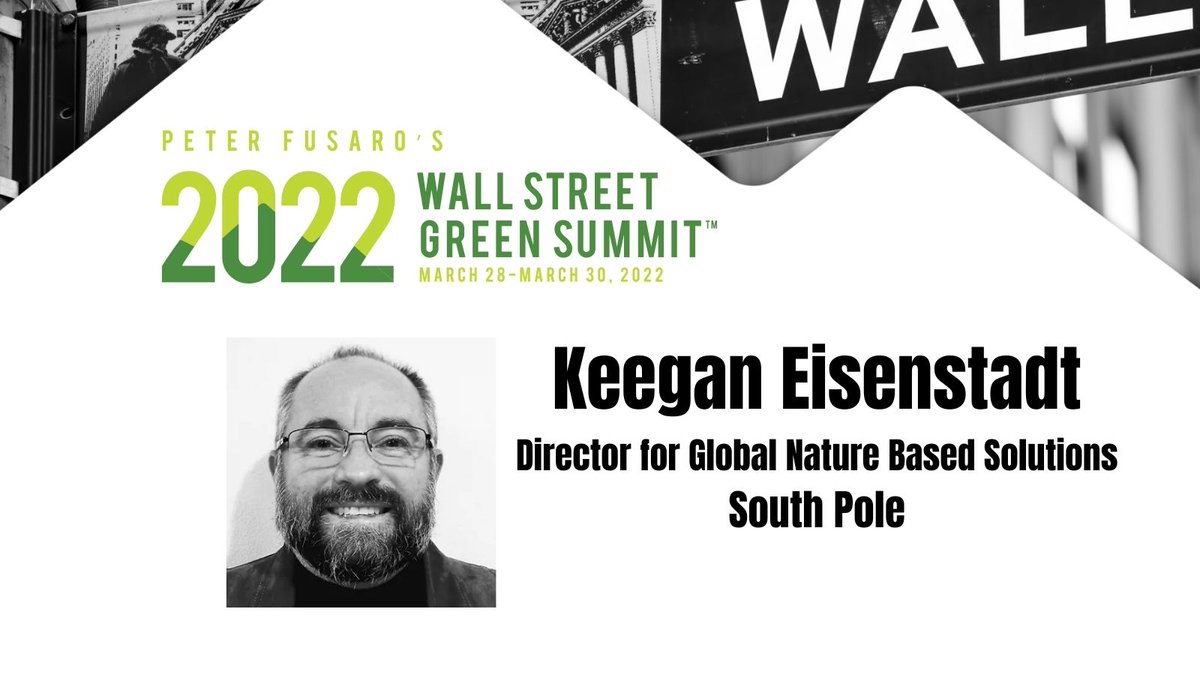 fusarotweets's tweet photo. We're excited to hear from Keegan Eisenstadt of @southpoleglobal on "Monetizing #Forestry and #REDD+ Assets" — Day 2, Session 2 at the 21st Annual #WallStreetGreenSummit. 

Many thanks to Gold Sponsor South Pole! 

Register via Eventbrite: https://t.co/TVyQswMptf #ESG #CarbonTech https://t.co/4m6KCRlI5S