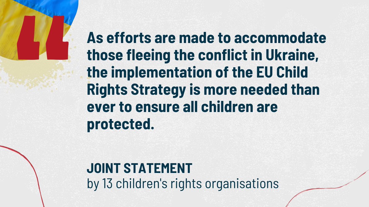 tdh_de's tweet photo. Alongside 13 organisations we call on the EU to put children at the heart of EU policies, and apply EU’s #ChildRightsStrategy as a guideline responding to the war in #Ukraine ➡ https://t.co/dyab2yHmqY
#WeStandWithUkraine https://t.co/zdgWe2zVYC