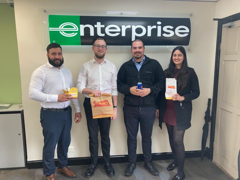 richluckett's tweet photo. Team u375 enjoying a free lunch reward lunch from risk and VR for exceeding mobile repair opportunities! Saving money and time in one of the smallest car parks in the group. Enjoy the food courtesy of Rich &amp; Hannah (ps we didn’t make them share the single can of Pepsi) https://t.co/Wn8kVvx4wp