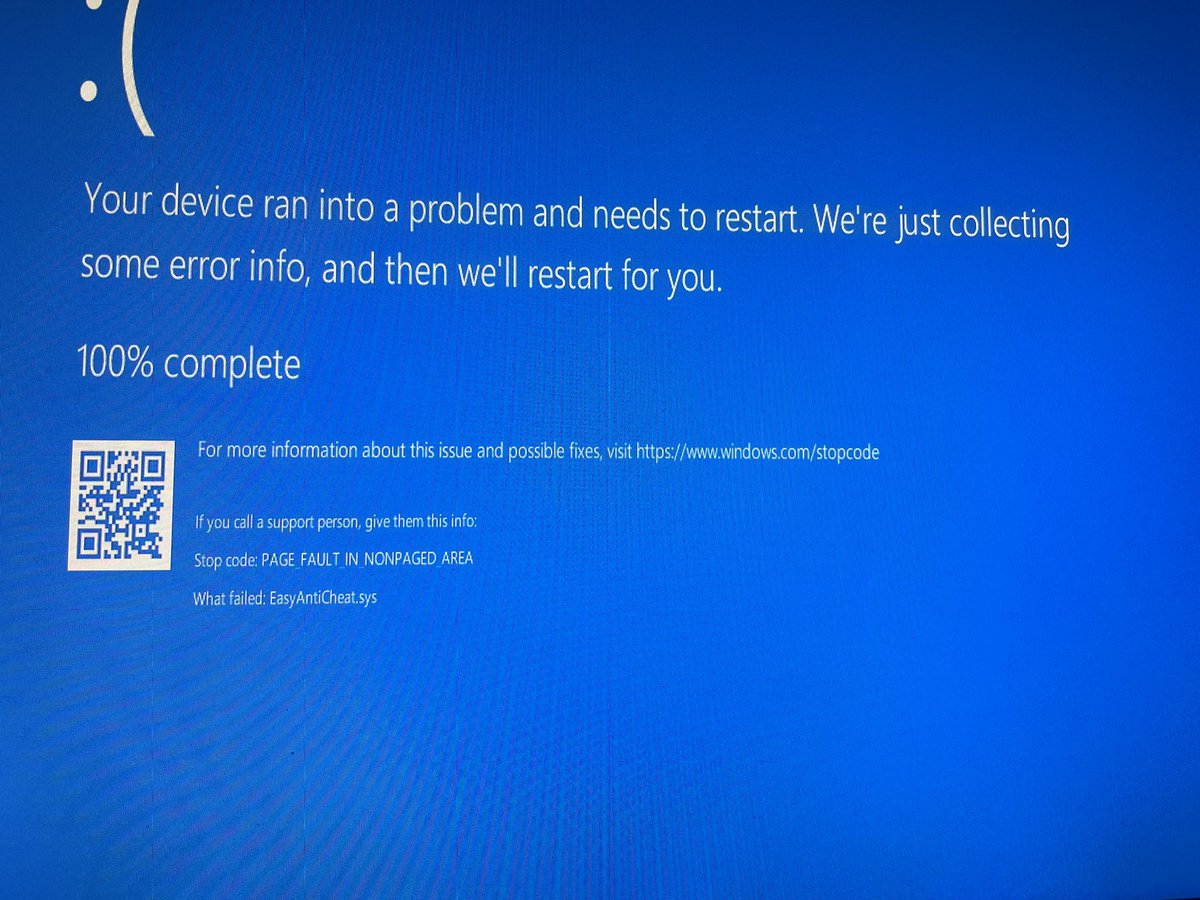 msanti247's tweet photo. @playlostark Just got the blue screen of death while playing after the update due to EasyAntiCheat. First time this has ever happened in this computer https://t.co/b5AOdv9wBF