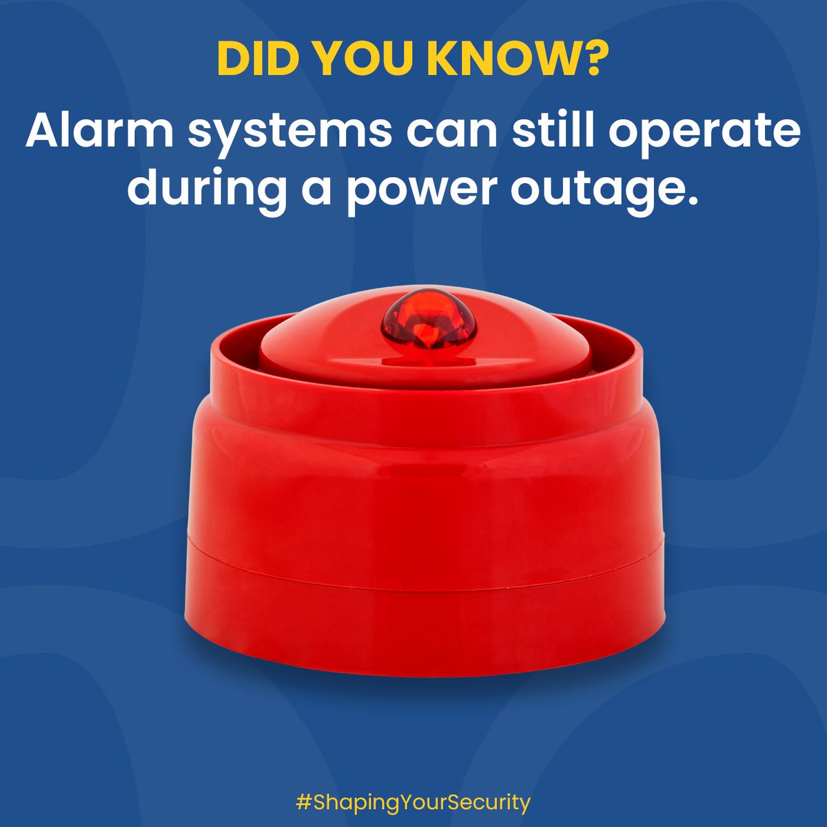 ClearWatch's tweet image. 𝗗𝗶𝗱 𝘆𝗼𝘂 𝗸𝗻𝗼𝘄?

Alarm systems can still operate during a power shortage.

#ClearWatchSecurity #DidYouKnow #Alarms #Security #Facts