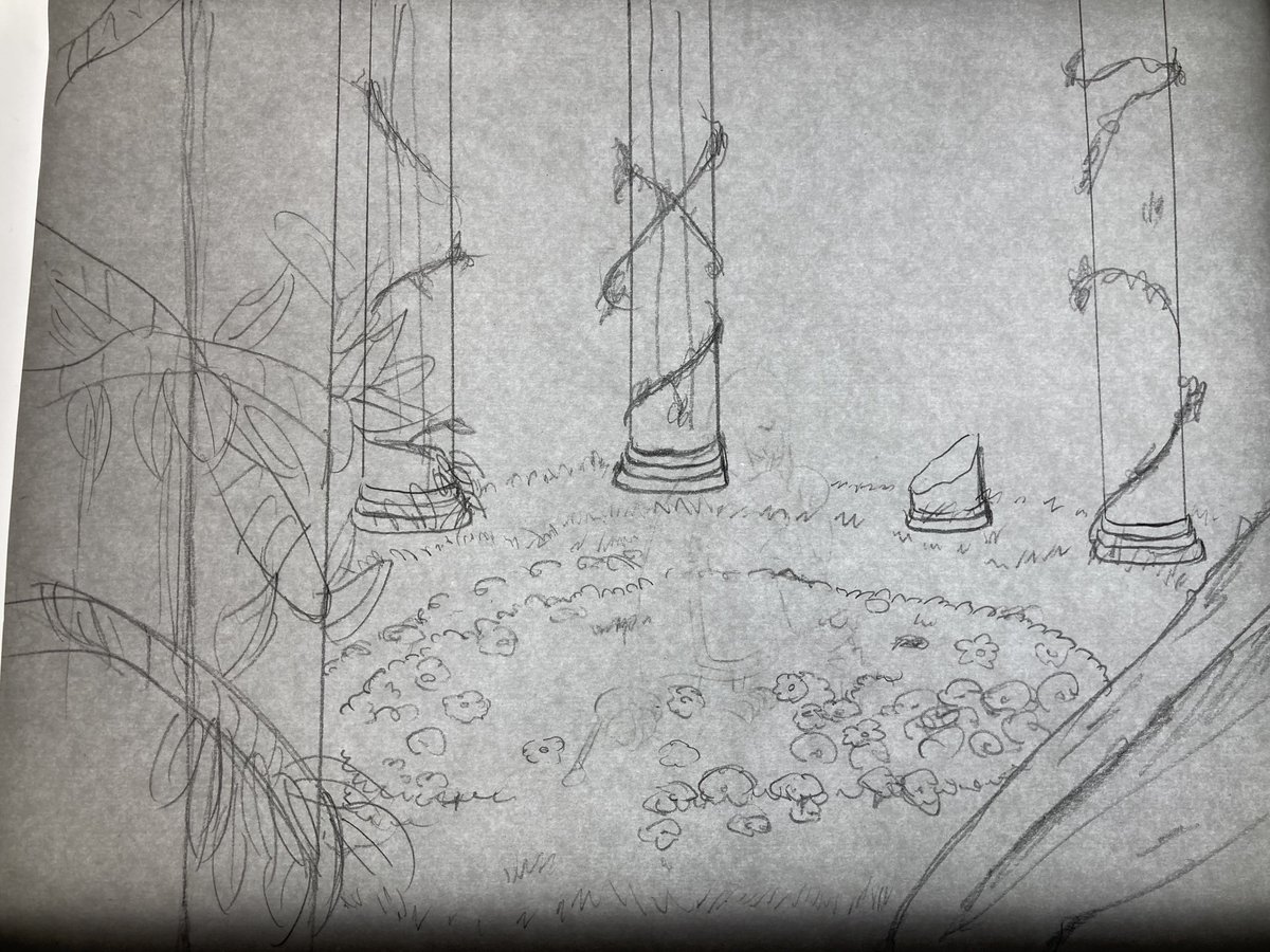 スタート地点の背景の下描きオワタ。
これは結構描き込むことになるな。 