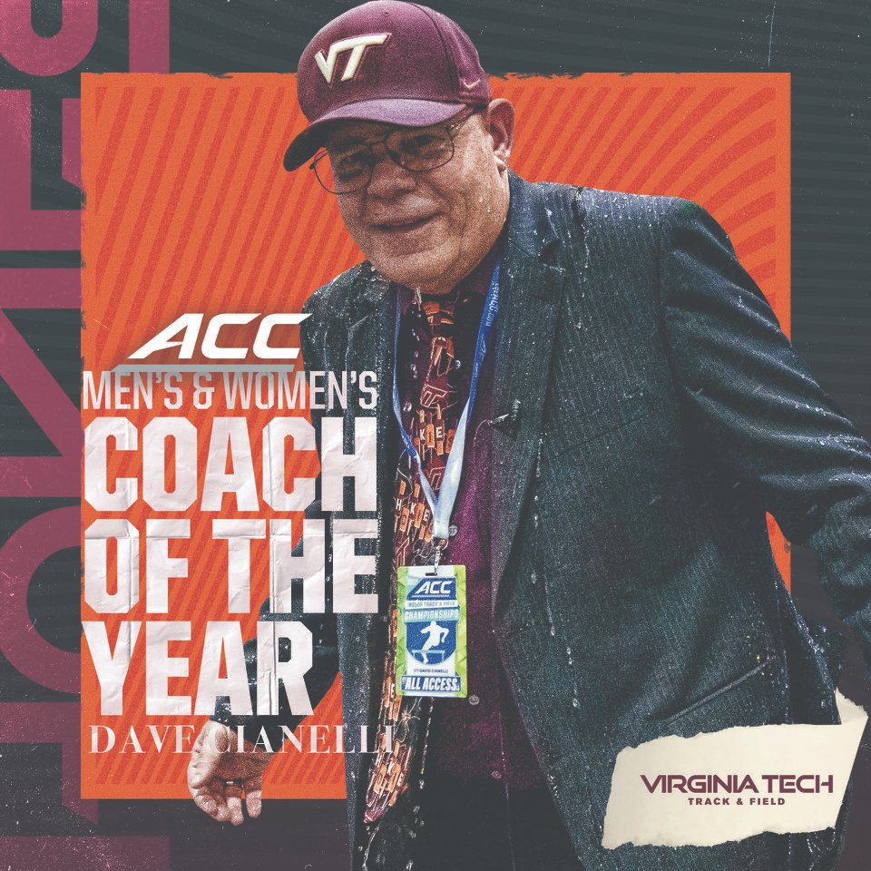 Our captain at the helm 🧡❤️ After winning both the men's and women's ACC championships, Coach Cianelli sweeps the conference Coach of the Year awards! 📝 » vthoki.es/4kRiY