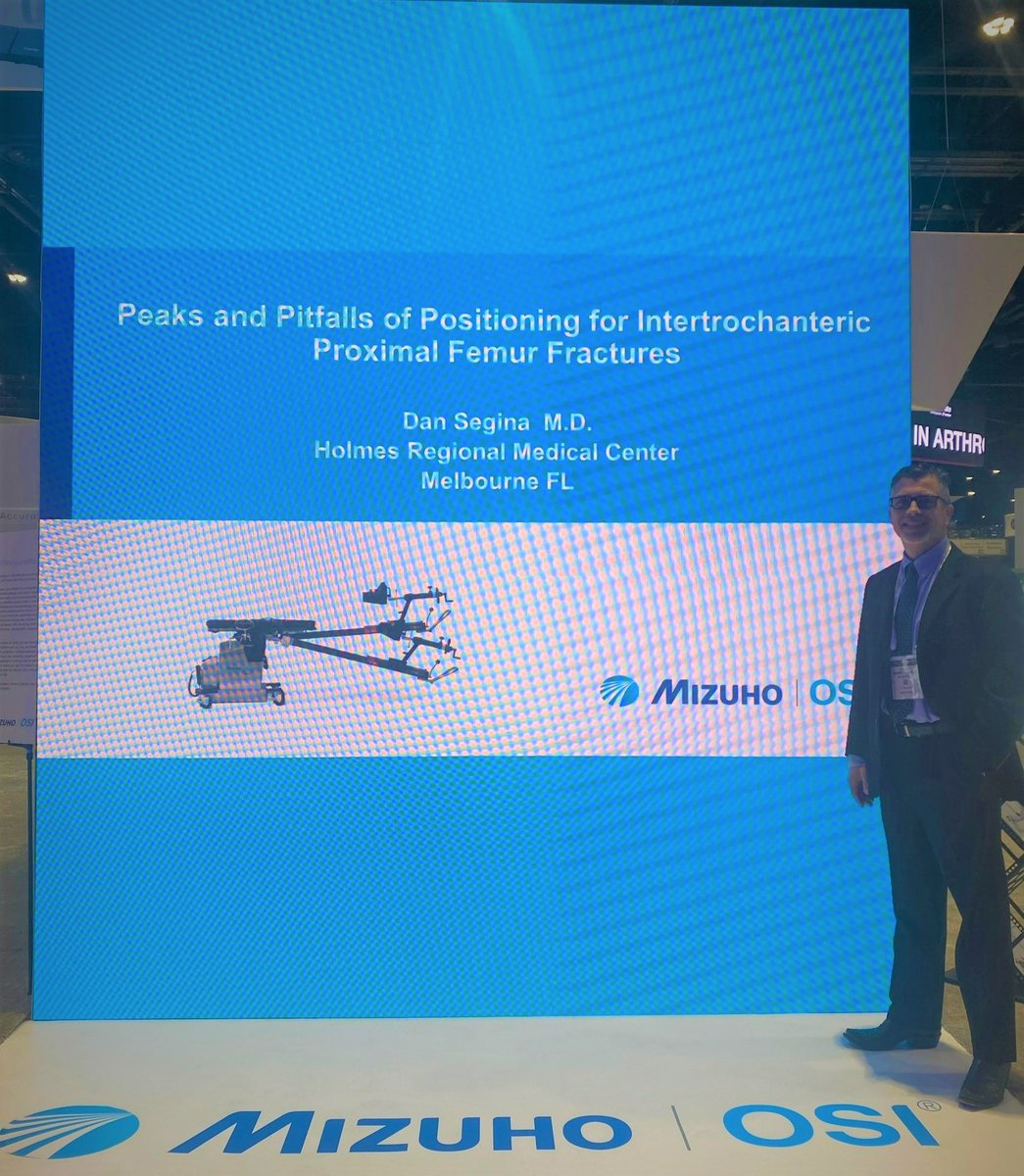 Stop by for Dr. Dan Segina’s presentation on the Peaks and Pitfalls of Positioning for Intertrochanteric Proximal Femur #Fractures #happeningnow at #AAOS2022 - Booth #2231! #orthopedicsurgery #orthopedic #ortho #HanaTable #myMizuhoOSI <a href="/AAOS1/">AAOS</a>