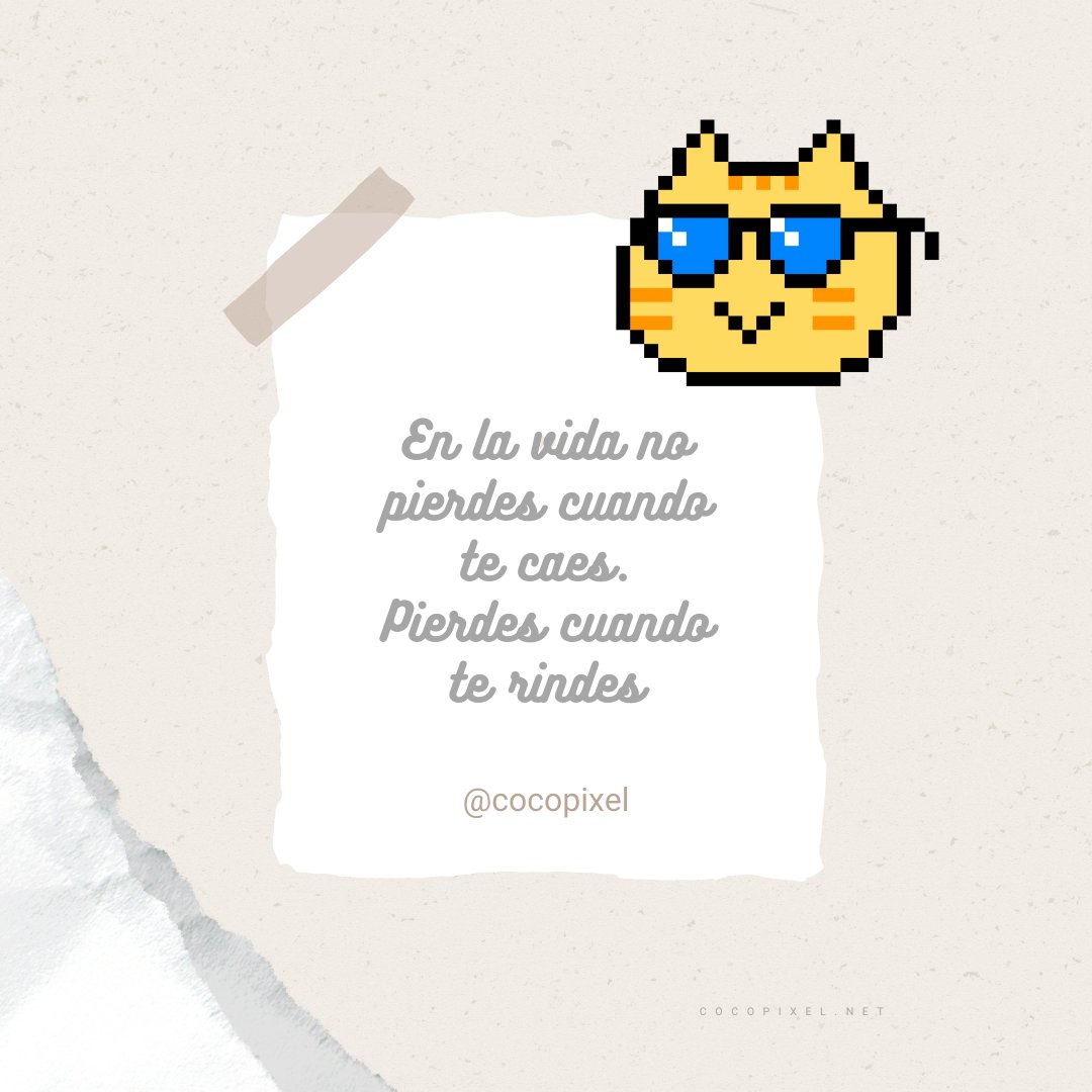 cocopixelteam's tweet photo. En la vida no pierdes cuando te caes. Pierdes cuando te rindes
#pixelart #happy #memes #memesdaily #nft #nftart #NFTCommunity #nftcollectors #quoteotheday #citadeldia #frasedeldia https://t.co/C08WCPLts6