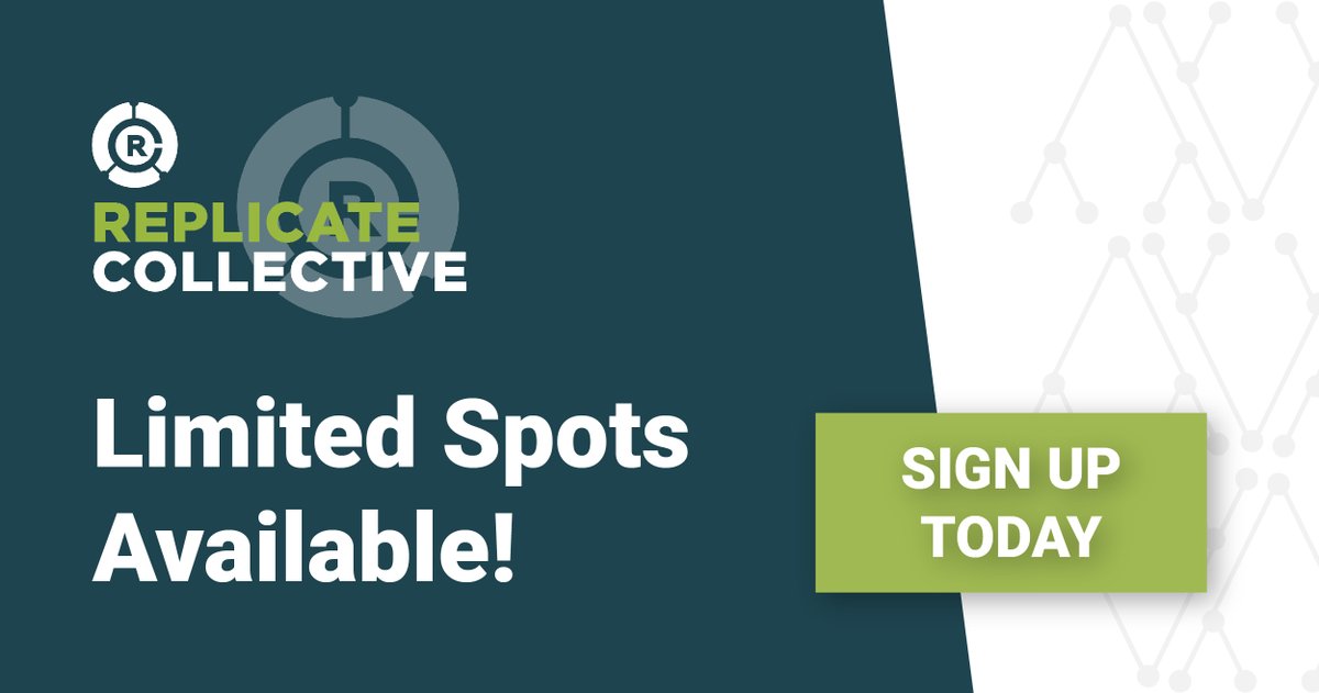 The Replicate Collective has left an everlasting impression on both former and present members. We are seeking new members for Fall 2022 with limited spots available! Use our March discount rate while spots last. Learn more about joining here: bit.ly/3JlnJFK