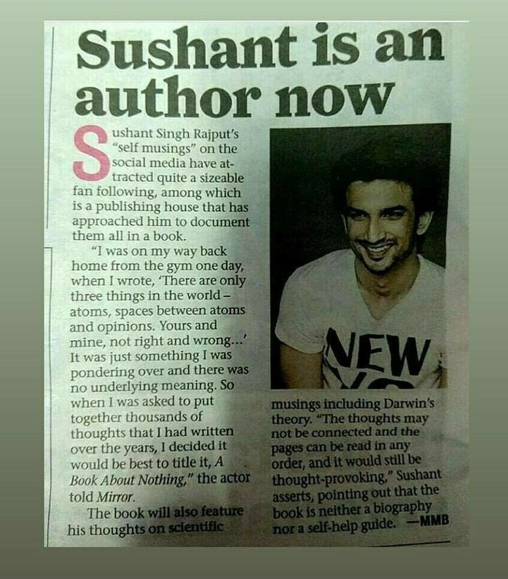 PIYALIBH's tweet photo. "A Book About Nothing"- author Sushant Singh Rajput.. 

Sushant An Avid Reader 📚❤️ https://t.co/sDGVW6ELt5