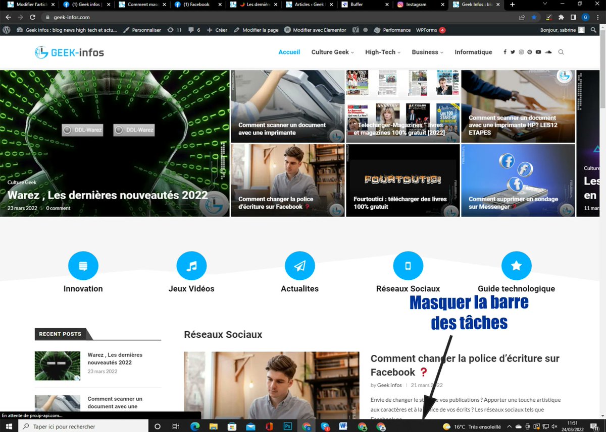 Geekinfos2's tweet image. ✅ La barre des tâches vous gêne !vous voulez la disparaître ! 
✅ Découvrir la solution des conseils de pro de geek-infos 
👉geek-infos.com/comment-masque…