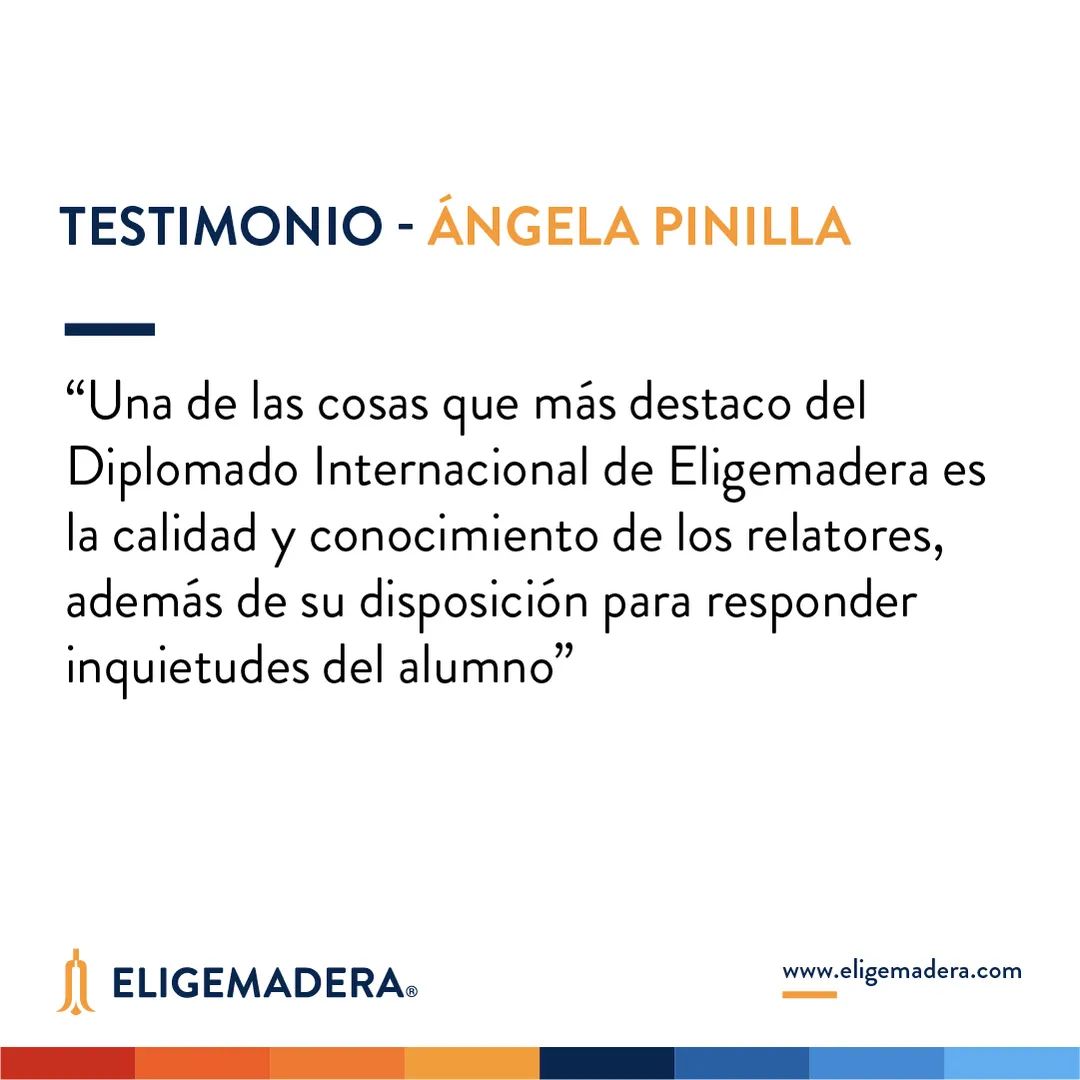 [TESTIMONIO] Desde #Chile, Ángela Pinilla comparte su experiencia en el Diplomado Internacional de Eligemadera.

👉Aprovecha el 10% OFF hasta el 25 de Marzo 2022
👉Más info: lnkd.in/eenQw5H

#YoElijoMadera #QuedateEnCasa