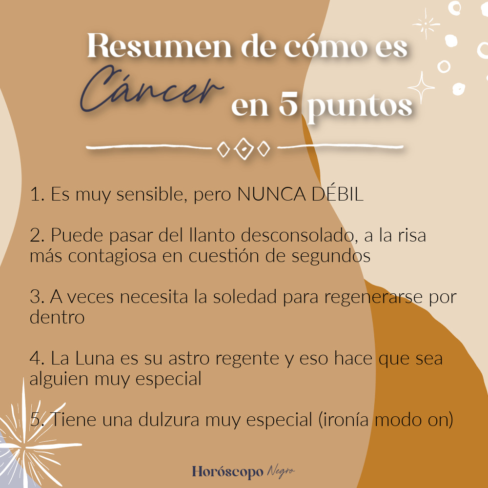 cancer_hn's tweet photo. Resumen de cómo es #Cancer en 5 puntos ✨🔮✨ #horoscoponegro https://t.co/cR8CT9JwSV