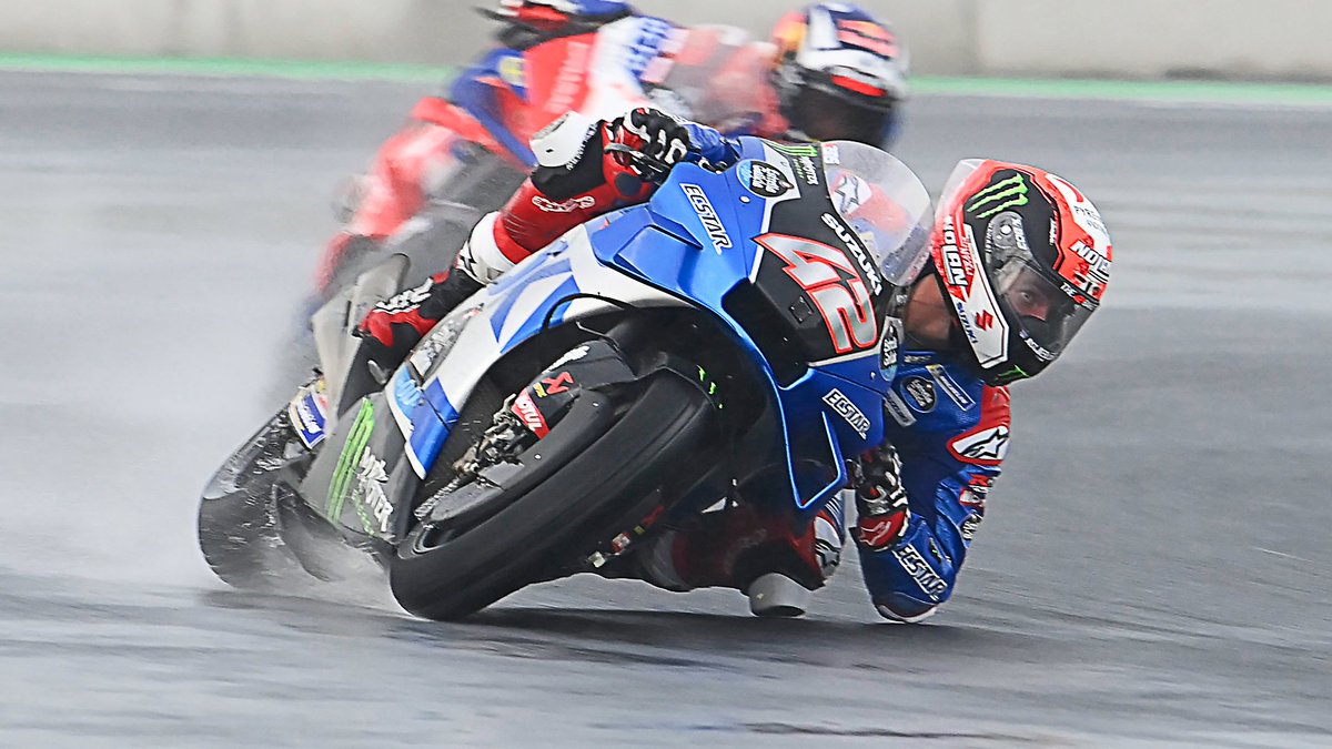 crash_motogp's tweet photo. An incredible photo of Alex Rins producing some crazy lean angles in the wet conditions last weekend 🤯

#MotoGP https://t.co/JxWPH8kG8R