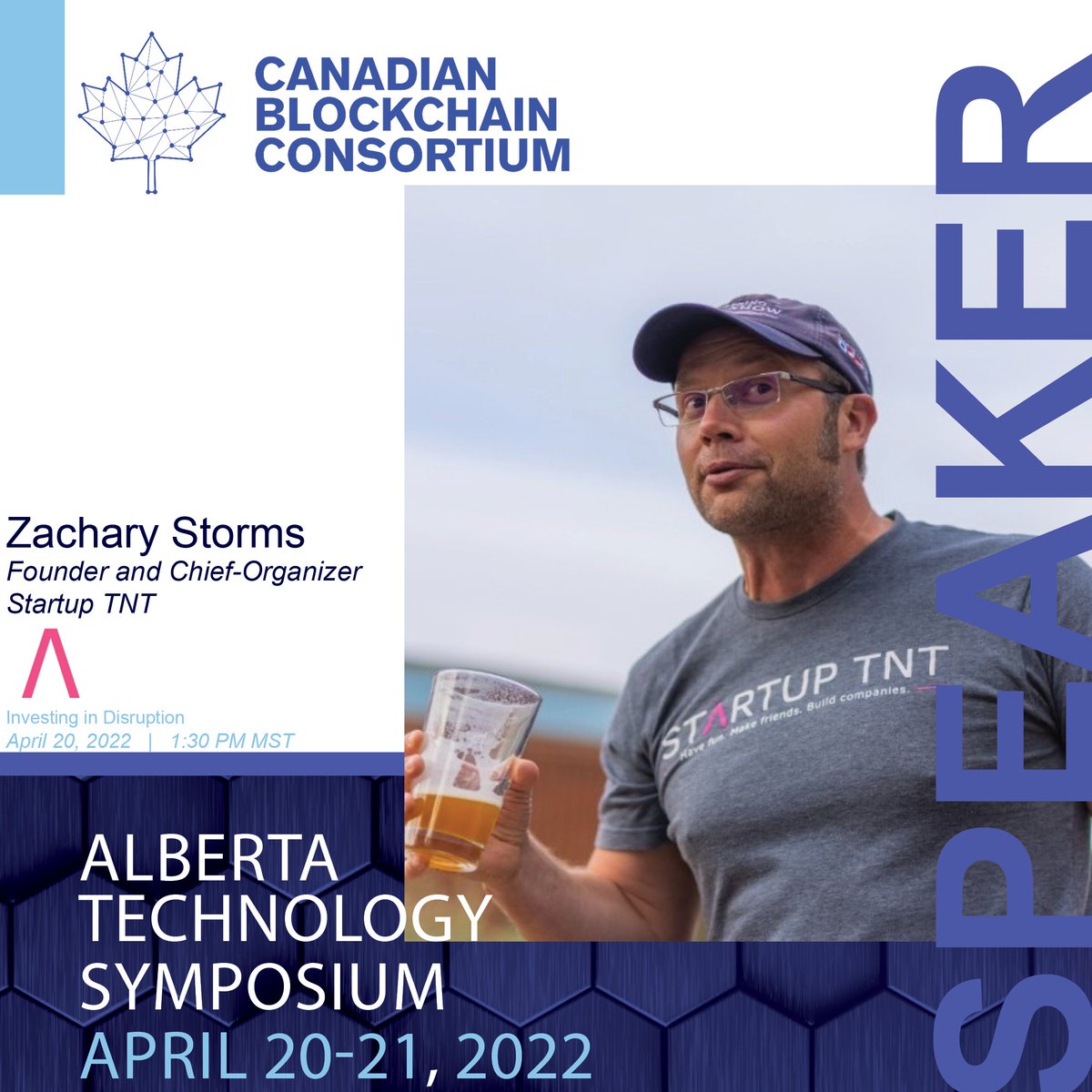 Bitcoin_CBC's tweet photo. Today's Alberta Technology Symposium Speaker Spotlight is Zachary Storms @zjstorms founder at @Startup_TNT
#AlbertaTechSymposium brings our innovative experts and companies together to showcase our evolving future.
Join us on April 20-21 - https://t.co/6rC9sZaWRO https://t.co/8mS3yHOFdD