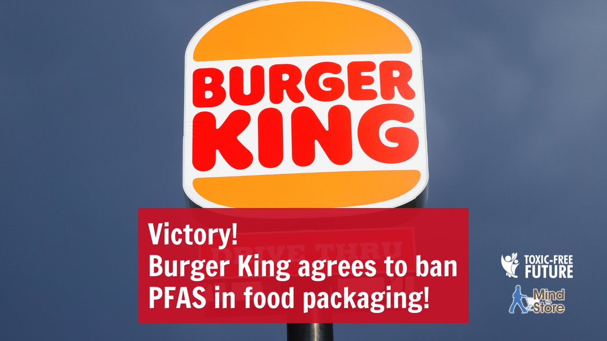 ToxFreeFuture's tweet photo. 🔥New #MindTheStore victory! @burgerking @popeyes @timhortons agree to ban #PFAS "forever chemicals" from their food packaging—joining 7 states & many other companies. https://t.co/kNA2mNrsp3
Congress? Your turn! #BanPFAS in all packaging. Take Action: https://t.co/Lm1SU7rqjZ https://t.co/7mbI4mxRlU