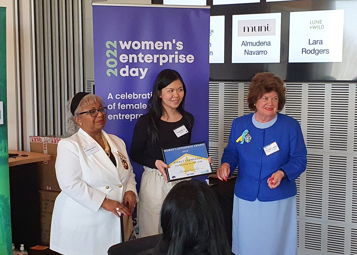 BusinessWandBC's tweet photo. Congratulations to our Rising Star award winner Fatima Ali from @mat_serenity, runner up Almundena Navarro from Muni LTD, highly commended Lauren McLean from @mmclubuk and Cassandra Liu from CHA DONG 🏆 https://t.co/Z6qz2hIiBp
