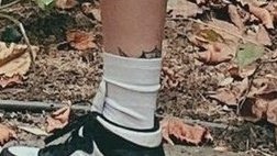 hjoongworld's tweet photo. biggest mystery in kpop: hongjoong's ankle tattoo https://t.co/YiY4aG63Xd