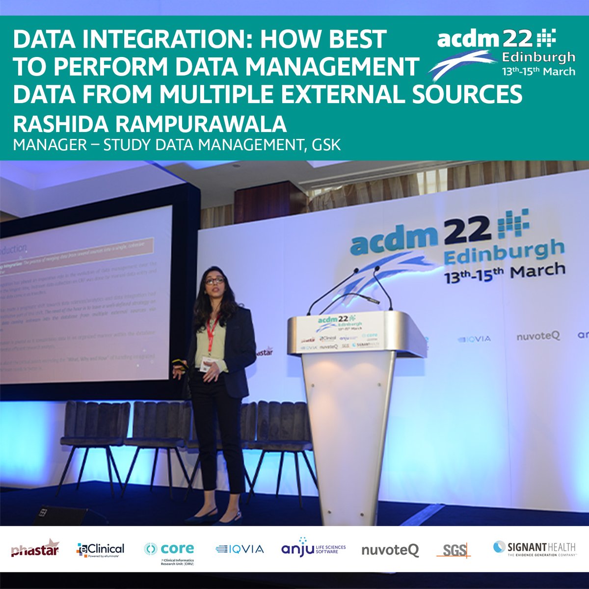 AnjuSoftware's tweet photo. ICYMI: last week, @GSK's Rashida Rampurawala presented an expert overview at #ACDM22 of the pain points and the what, why, and how of handling integrated data. @ACDMDataMatters
#ClinicalResearch #ClinicalTrials #ClinicalDevelopment #ClinicalDatamanagement #DataIntegration https://t.co/iLP6myhB7k
