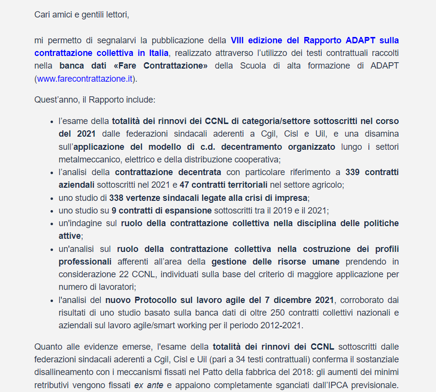 ADAPT_Press's tweet photo. Disponibile l'8° rapporto ADAPT sulla Contrattazione Collettiva in Italia, con riferimento al 2021.

Indice &amp; Executive summary: https://t.co/VqH11x3hHu
Link per l'acquisto:https://t.co/sc5VQzdwTK

Buona lettura! https://t.co/DIpMS9LBFH