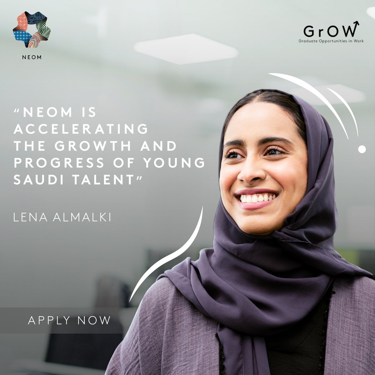 NEOM's tweet photo. ⚡️ Exceptional livability
🧑‍🔬 Incredible training
🥼 Unique career opportunities

Supercharge your learning &amp; development with NEOM’s graduate GrOW program.

Apply now: https://t.co/ytRkbpTcIo

#GrOWandCHANGE #NEOM https://t.co/87D7hTP0Xa