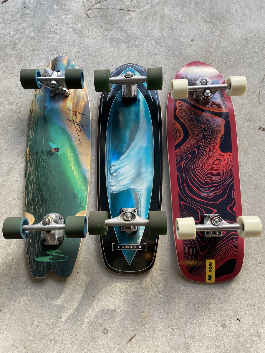 Aescarion's tweet photo. New Surfskate added to the quiver. Review and footage will come when time allows. Out of the box impressions are it’s awesome.
#surfskate #yow #carver #swelltech https://t.co/AZVsN0ehlL