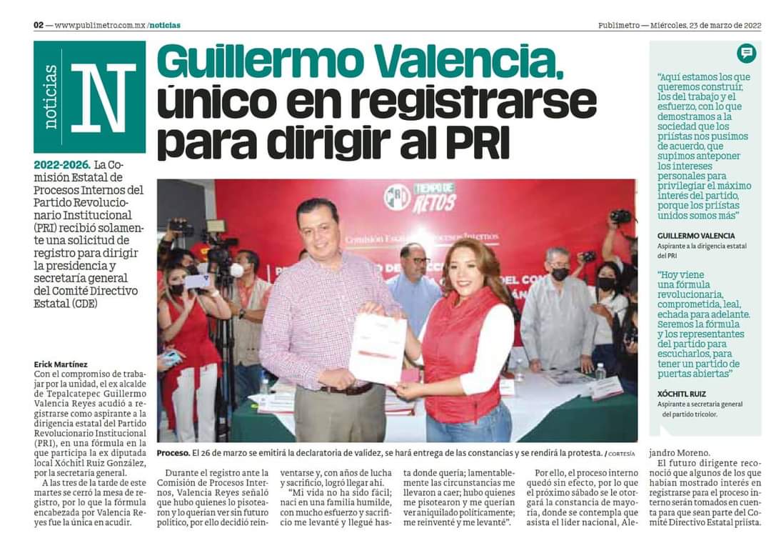 Y jamás lo olviden que #UnidosSomosMás y vamos juntos a #RevolucionarElPRI.

Buen día para todas y todos.