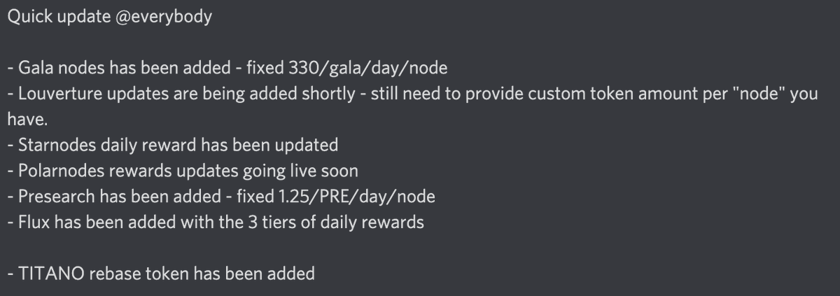gmi_community's tweet photo. Quick update:

New additions to the GMI dashboard:

@GoGalaGames @polar_nodes @Louverture_fi @presearchnews @RunOnFlux @starnodes @TitanoFinance https://t.co/wI21ebVxj5